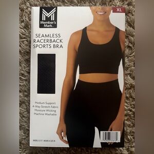 Member's Mark Black Seamless Racerback Sports Bra